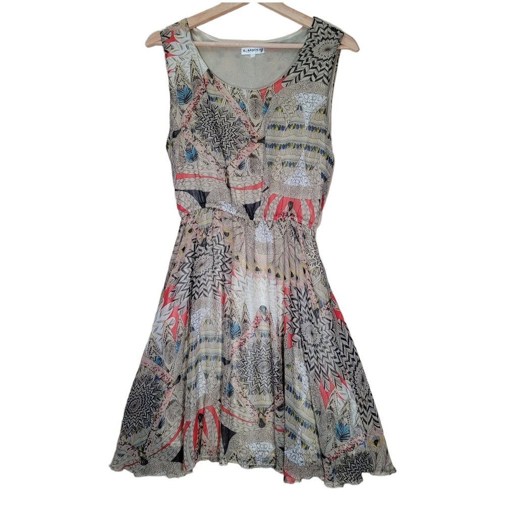 LA Soul Sleeveless Knee Length Floral Dress Women's M